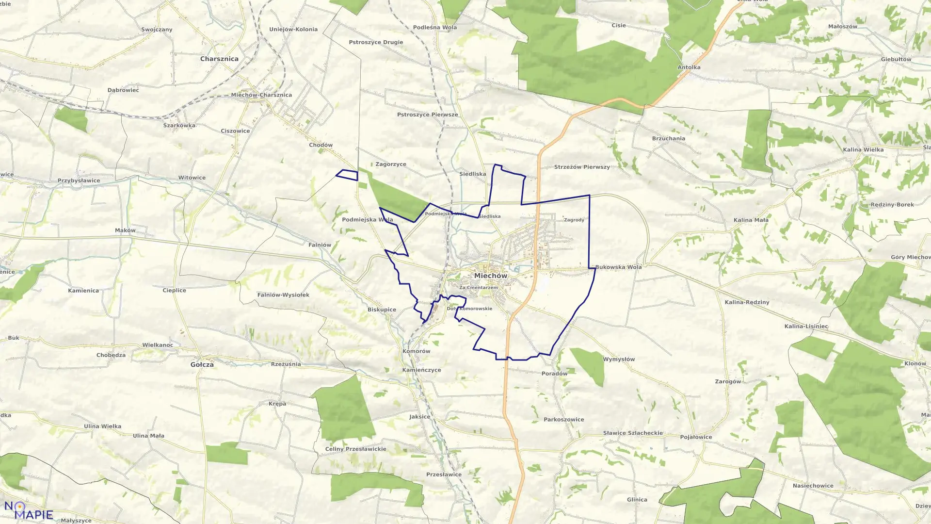 Mapa obrębu MIECHÓW w gminie Miechów